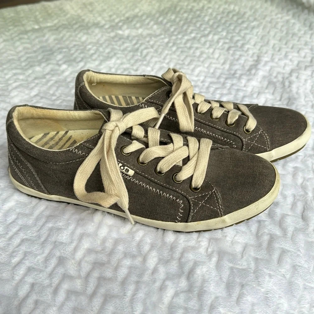 Taos‎ Star Dark Grey Canvas Laced Sneakers 6.5”